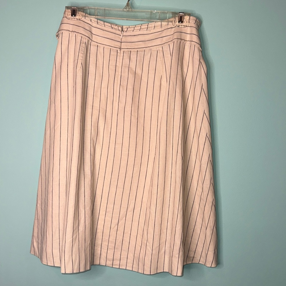 Ann Taylor Cream and Navy Striped A-Line Skirt - Picture 2 of 5